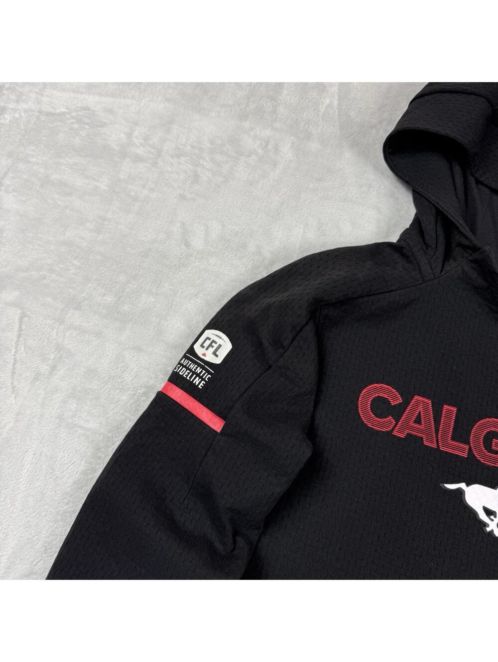 Adidas Calgary Stampeders CFL Hoodie Black Small Athletic Game Mode Team Sporty - Picture 8 of 8